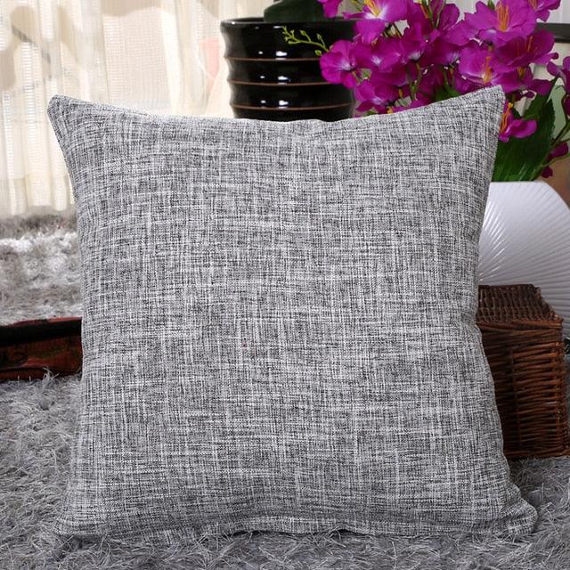Linen Throw Pillow Cover Home Decorative Pillowcase Pillow Cover Burlap Square Cushion Cover Pillow Sham For Couch Living Room Light Linen Sofa Cafe Modern Solid Color Cushion Cover Square Pillow Case