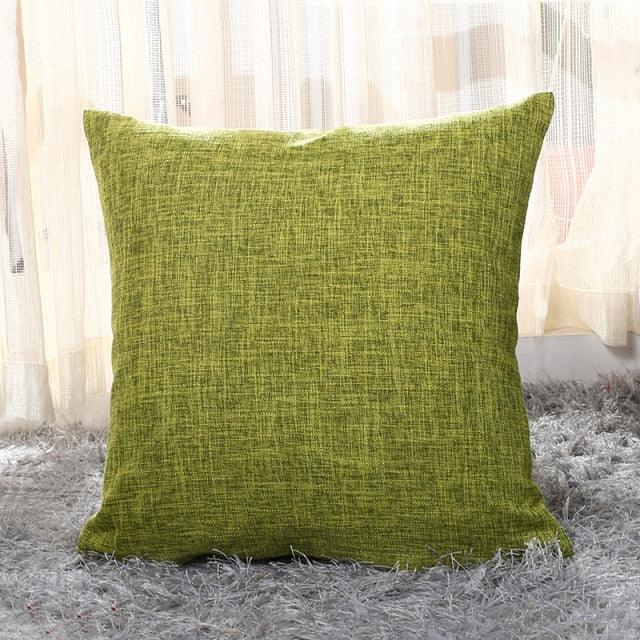 Linen Throw Pillow Cover Home Decorative Pillowcase Pillow Cover Burlap Square Cushion Cover Pillow Sham For Couch Living Room Light Linen Sofa Cafe Modern Solid Color Cushion Cover Square Pillow Case
