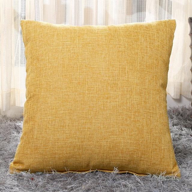 Linen Throw Pillow Cover Home Decorative Pillowcase Pillow Cover Burlap Square Cushion Cover Pillow Sham For Couch Living Room Light Linen Sofa Cafe Modern Solid Color Cushion Cover Square Pillow Case