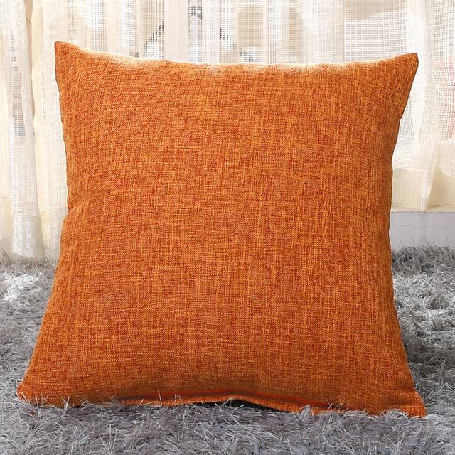 Linen Throw Pillow Cover Home Decorative Pillowcase Pillow Cover Burlap Square Cushion Cover Pillow Sham For Couch Living Room Light Linen Sofa Cafe Modern Solid Color Cushion Cover Square Pillow Case