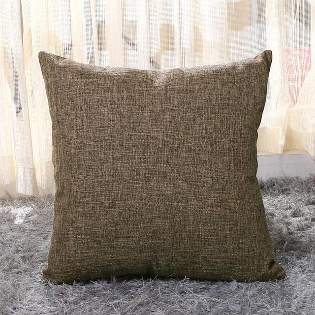 Linen Throw Pillow Cover Home Decorative Pillowcase Pillow Cover Burlap Square Cushion Cover Pillow Sham For Couch Living Room Light Linen Sofa Cafe Modern Solid Color Cushion Cover Square Pillow Case