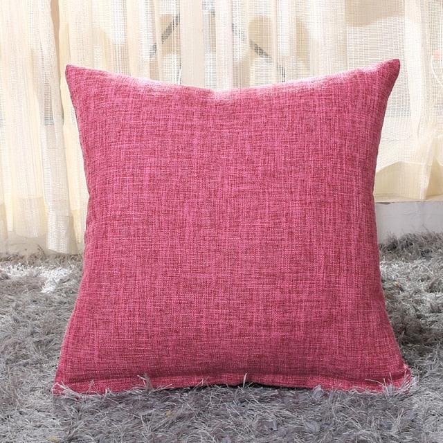 Linen Throw Pillow Cover Home Decorative Pillowcase Pillow Cover Burlap Square Cushion Cover Pillow Sham For Couch Living Room Light Linen Sofa Cafe Modern Solid Color Cushion Cover Square Pillow Case