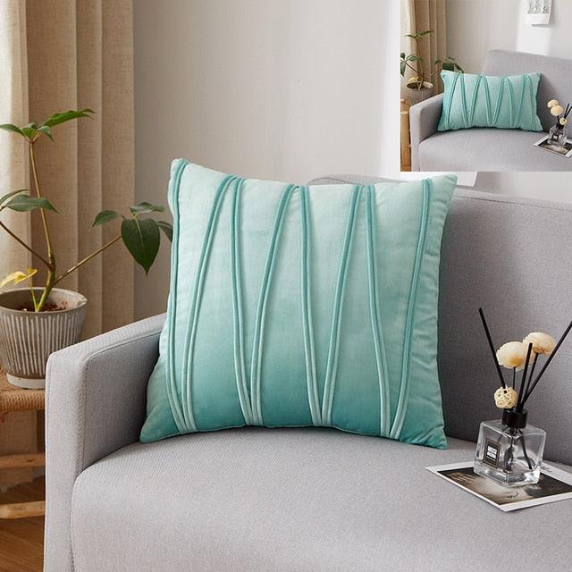 Striped Pillow Covers Solid Color Cushion Case Decorate Colorful Throw Pillow Cases Velvet Gray Couch Pillow Covers Decorative Home Party Soft Square Pillowcase