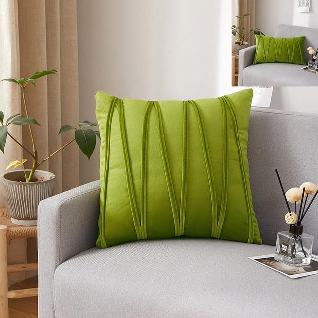 Striped Pillow Covers Solid Color Cushion Case Decorate Colorful Throw Pillow Cases Velvet Gray Couch Pillow Covers Decorative Home Party Soft Square Pillowcase