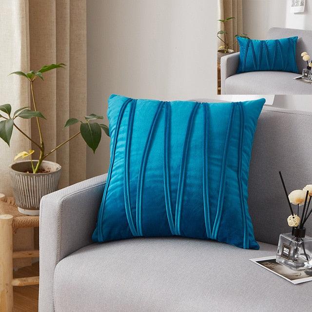 Striped Pillow Covers Solid Color Cushion Case Decorate Colorful Throw Pillow Cases Velvet Gray Couch Pillow Covers Decorative Home Party Soft Square Pillowcase