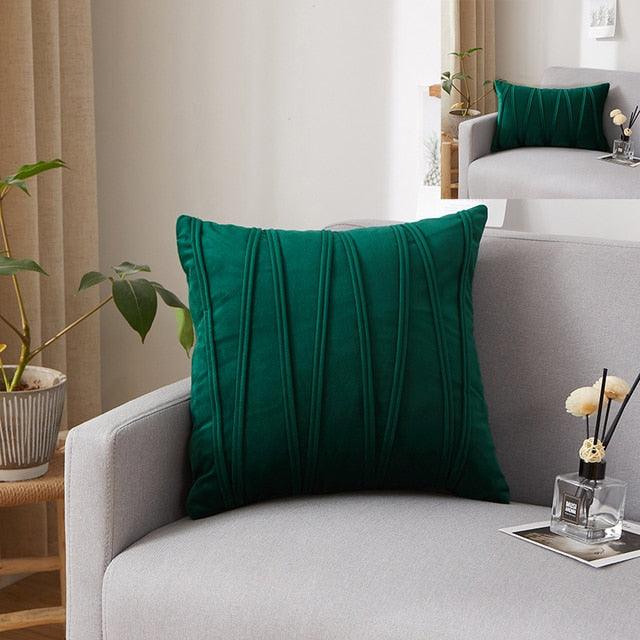 Striped Pillow Covers Solid Color Cushion Case Decorate Colorful Throw Pillow Cases Velvet Gray Couch Pillow Covers Decorative Home Party Soft Square Pillowcase