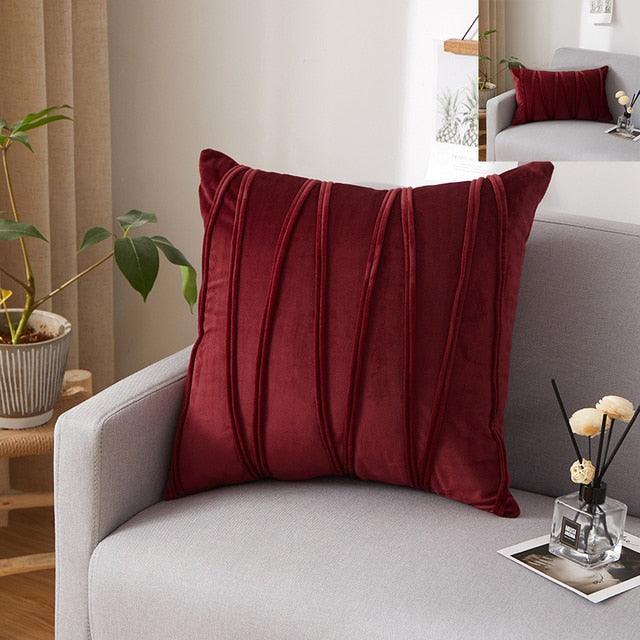 Striped Pillow Covers Solid Color Cushion Case Decorate Colorful Throw Pillow Cases Velvet Gray Couch Pillow Covers Decorative Home Party Soft Square Pillowcase