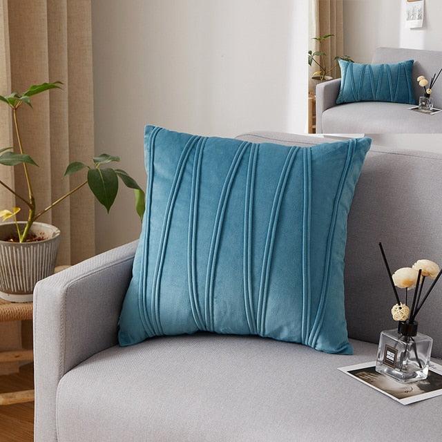 Striped Pillow Covers Solid Color Cushion Case Decorate Colorful Throw Pillow Cases Velvet Gray Couch Pillow Covers Decorative Home Party Soft Square Pillowcase