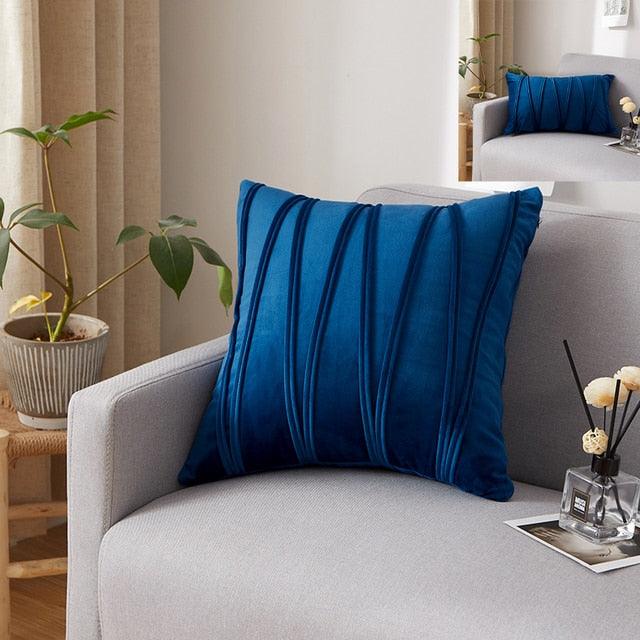 Striped Pillow Covers Solid Color Cushion Case Decorate Colorful Throw Pillow Cases Velvet Gray Couch Pillow Covers Decorative Home Party Soft Square Pillowcase