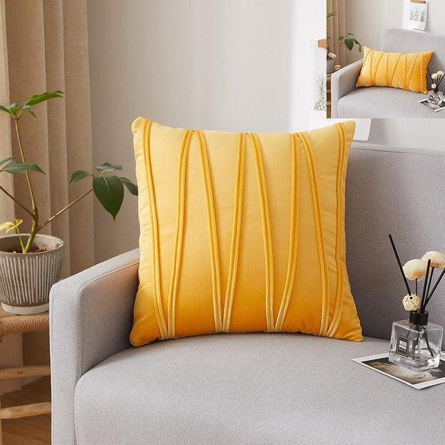 Striped Pillow Covers Solid Color Cushion Case Decorate Colorful Throw Pillow Cases Velvet Gray Couch Pillow Covers Decorative Home Party Soft Square Pillowcase